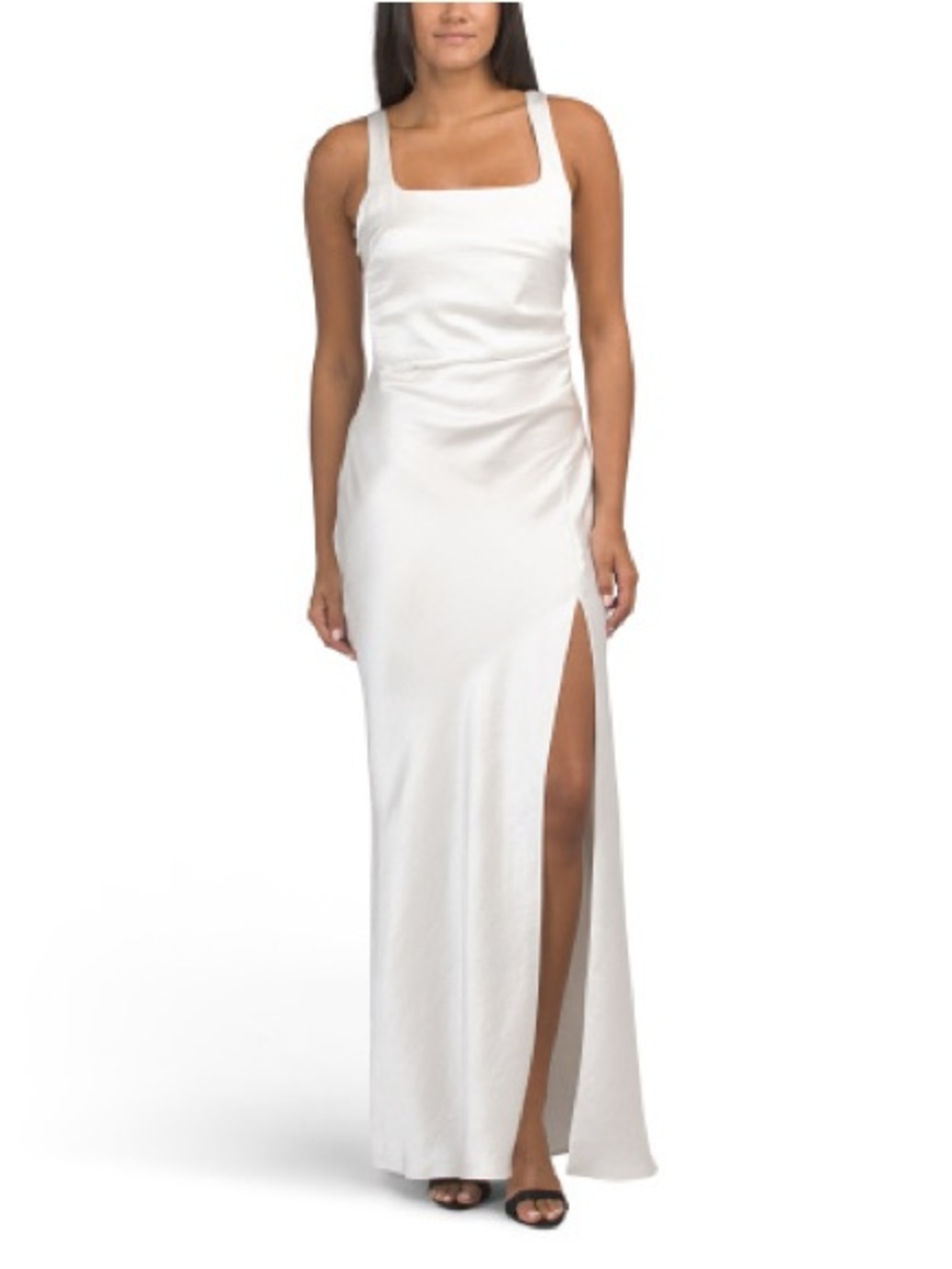 Bec & Bridge White Square-Neck Maxi Dress with High Side Slit